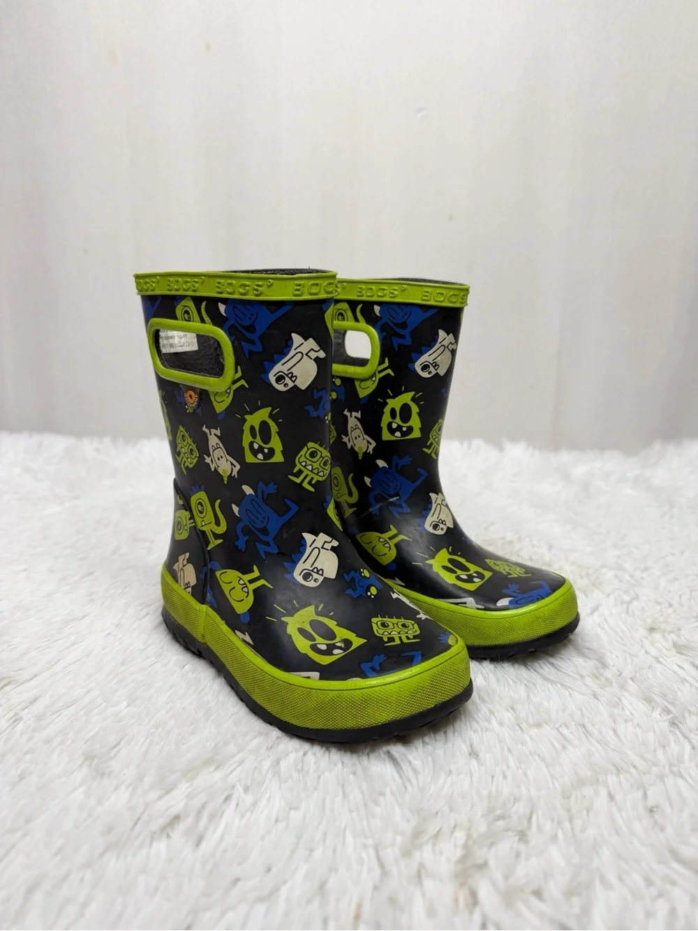 BOGS / Skipper Cool Monster green blue rain boots / toddler 9